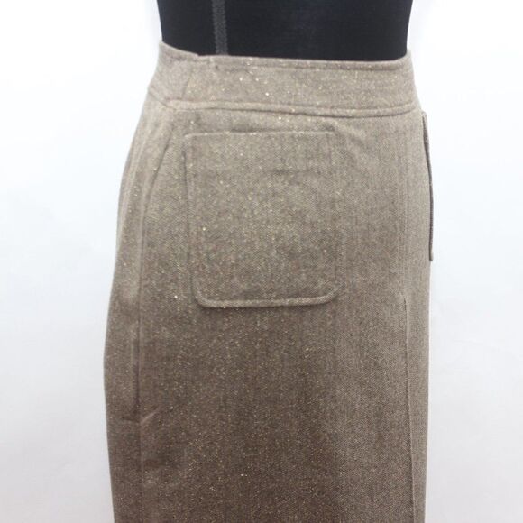 JONES NEW YORK 2PC Brown Wool‎ Blend Notch Collar Skirt Suit Size 6 - Picture 7 of 16